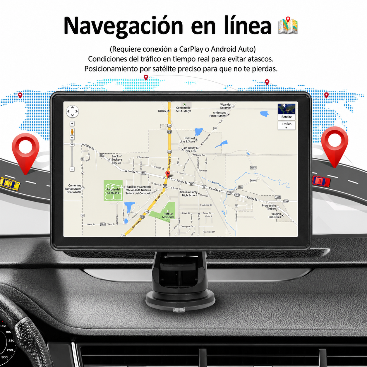 Radio de coche Podofo con CarPlay y Android Auto