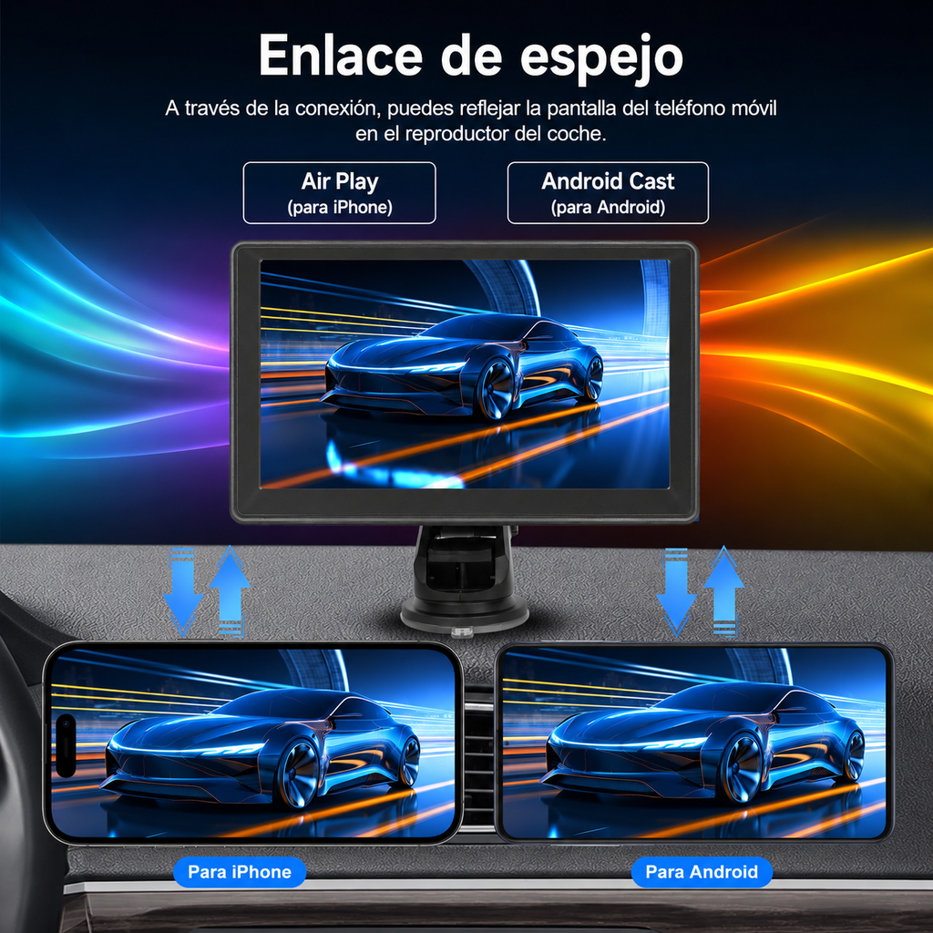 Radio de coche Podofo con CarPlay y Android Auto
