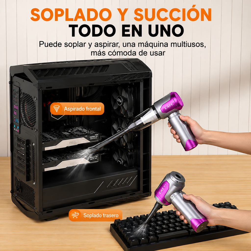 Mini Aspiradora y Soplador de Mano 3 en 1 para Coche y Hogar