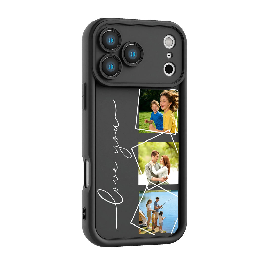 Funda personalizada para iPhone con Collage de Fotos y Frase "Love You"
