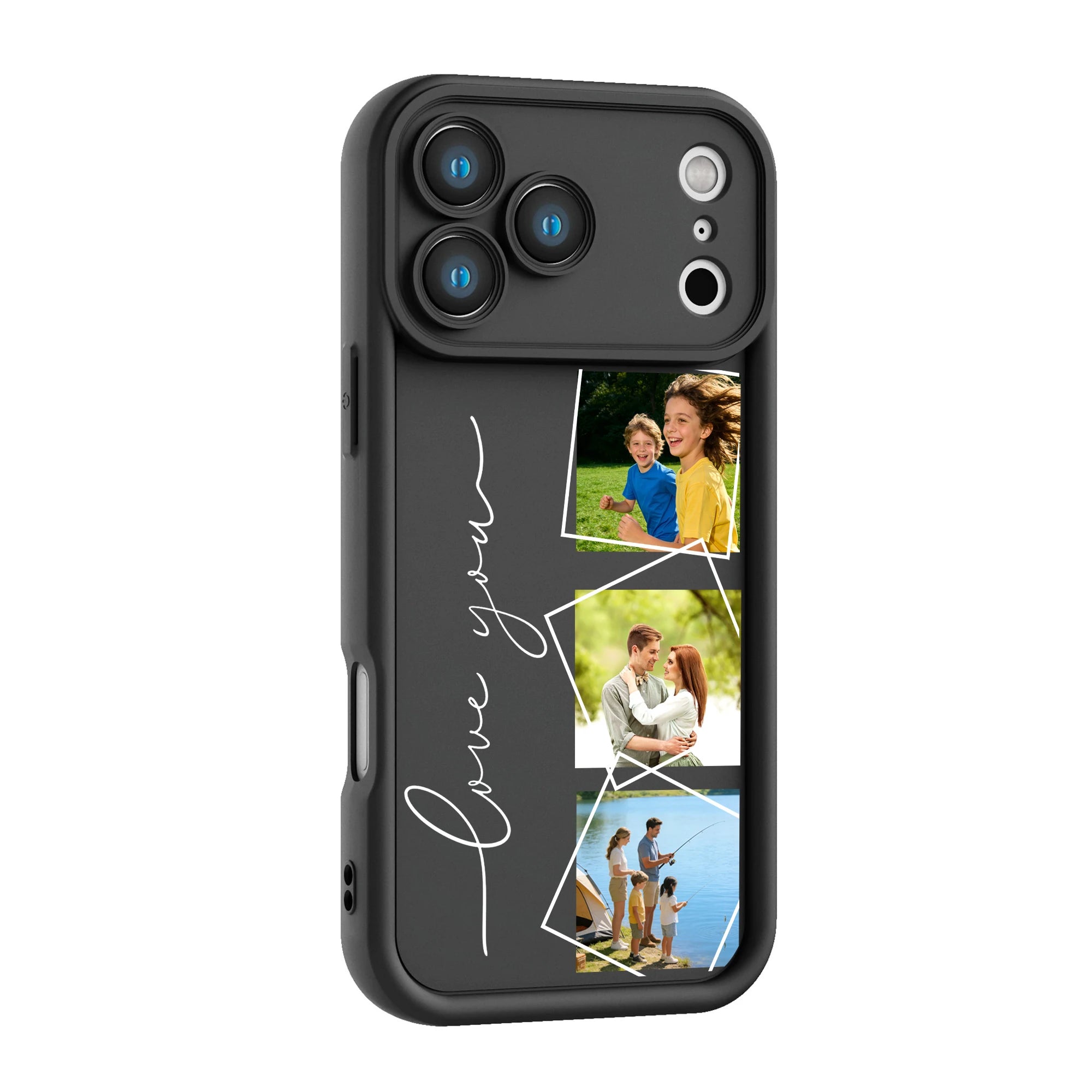 Funda personalizada para iPhone con Collage de Fotos y Frase "Love You"