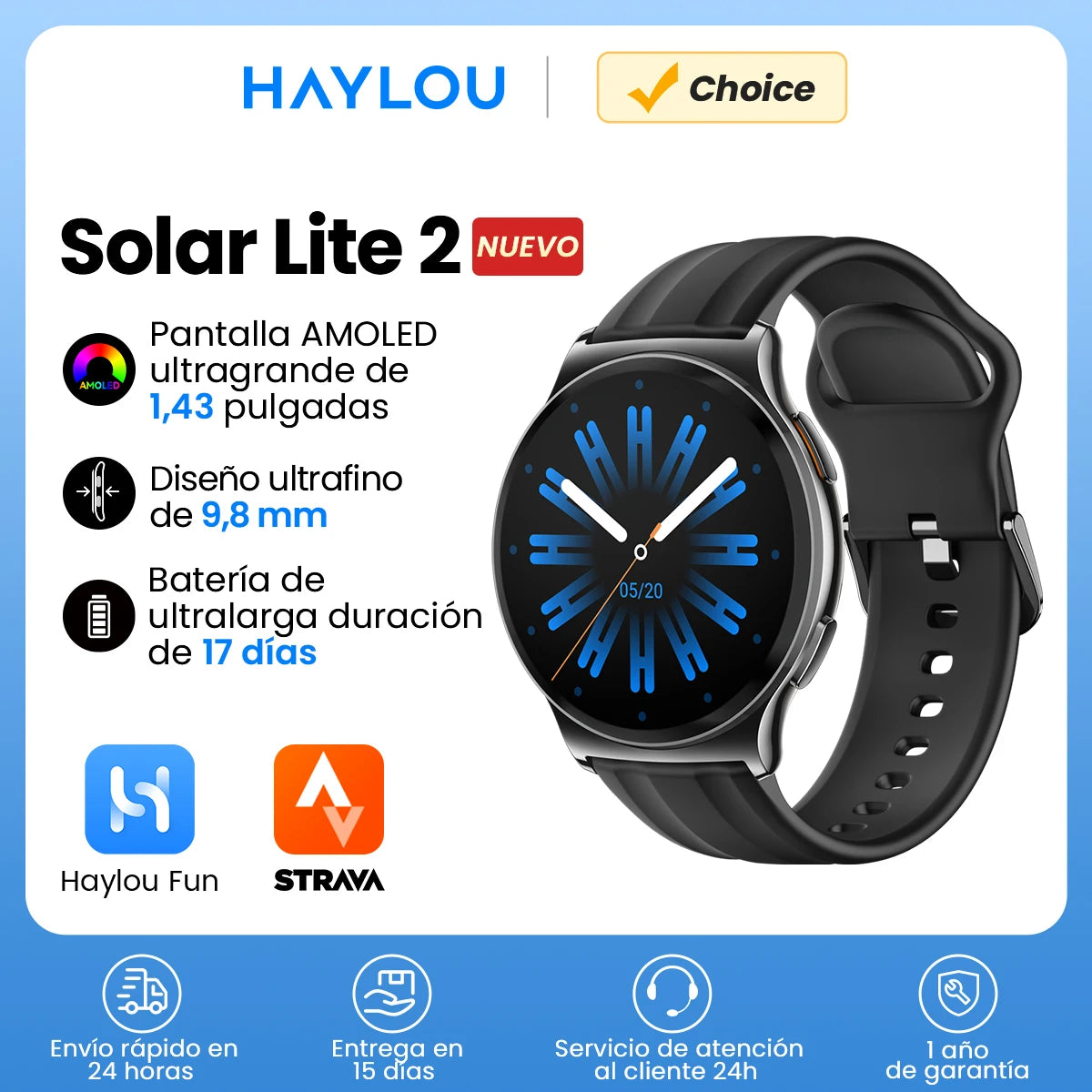 Reloj inteligente HAYLOU Solar Lite 2