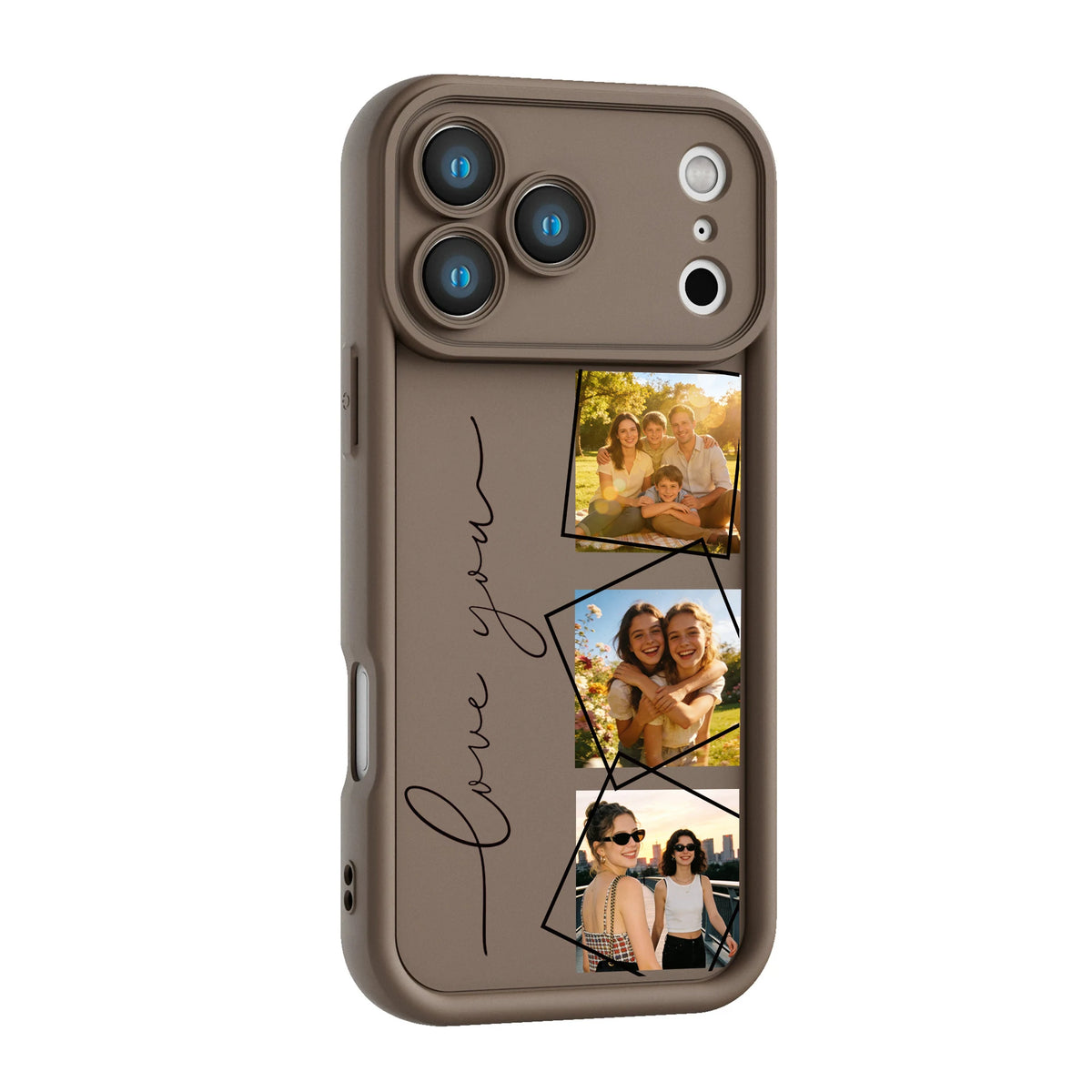 Funda personalizada para iPhone con Collage de Fotos y Frase "Love You"