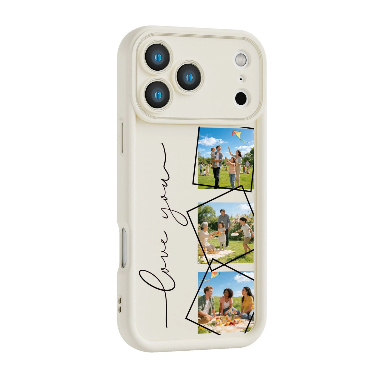 Funda personalizada para iPhone con Collage de Fotos y Frase "Love You"